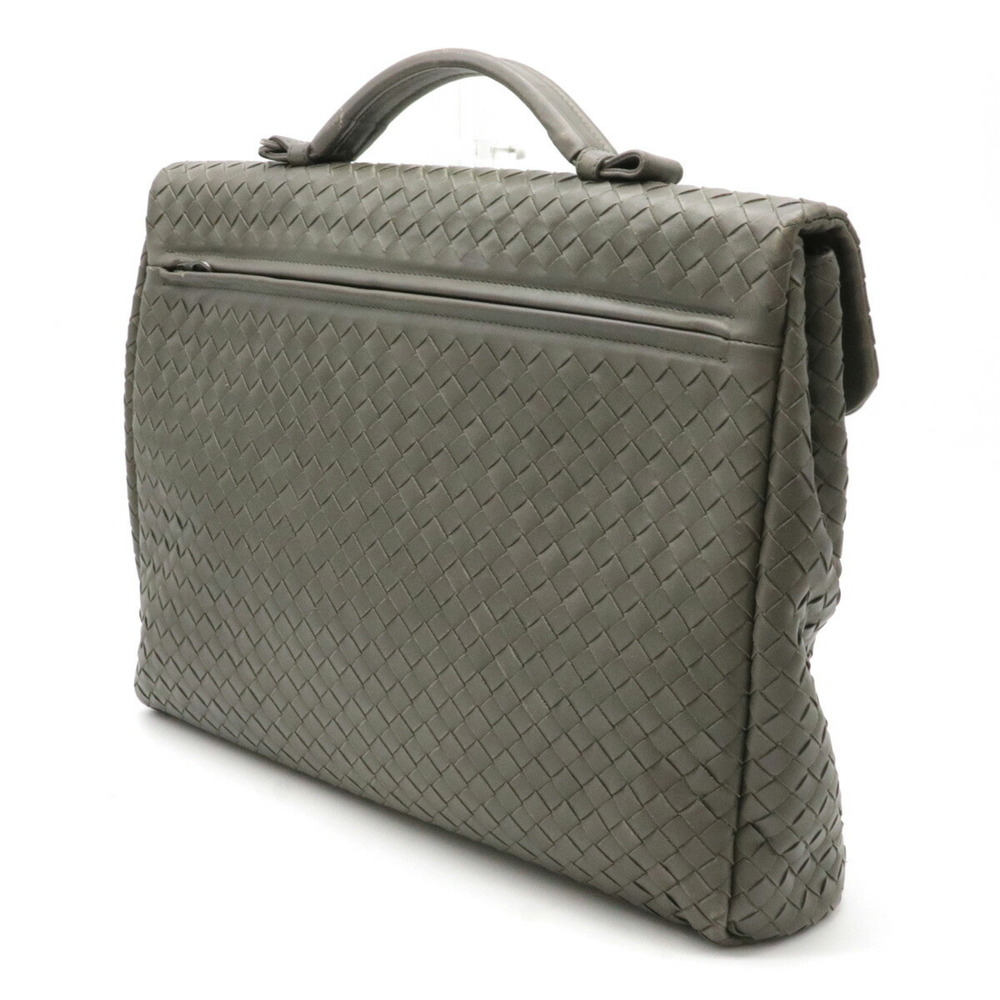 Bottega Veneta Intrecciato Leather Bag Gray Document Bag Business